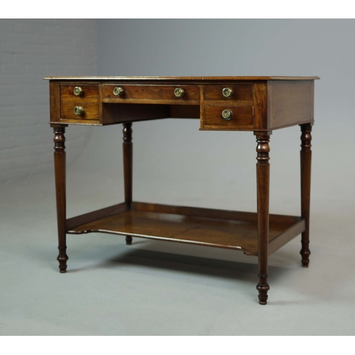 286 - GEORGE IV MAHOGANY DESK. four drawers, 76cm H x 91cm W x 55cm D.