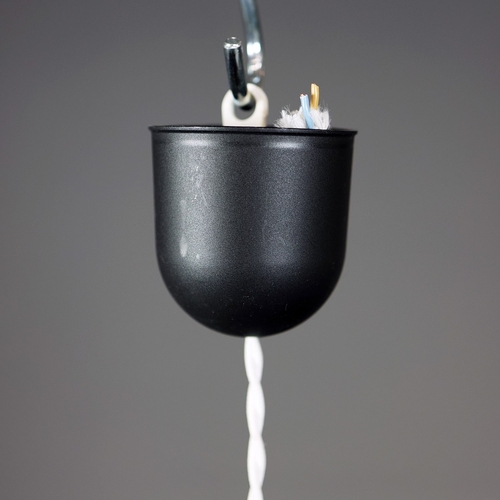 300 - SET OF FIVE ITALIAN PENDANT LIGHTS WITH CIRCULAR ETCHED GLASS SHADES. 73cm Height Adjustable Drop x ... 