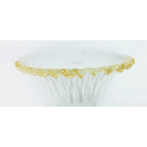 301 - 1960s ITALIAN BAROVIER & TOSO MURANO ICE GLASS WALL LIGHT. 18cm H x 30cm W x 15cm D.