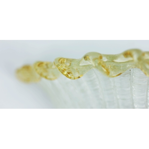 301 - 1960s ITALIAN BAROVIER & TOSO MURANO ICE GLASS WALL LIGHT. 18cm H x 30cm W x 15cm D.