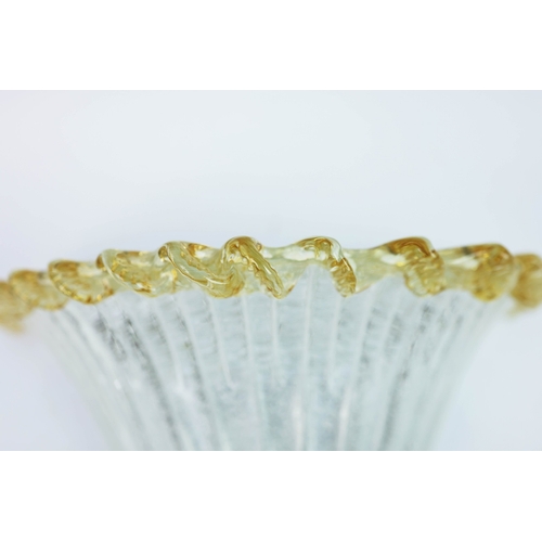 301 - 1960s ITALIAN BAROVIER & TOSO MURANO ICE GLASS WALL LIGHT. 18cm H x 30cm W x 15cm D.