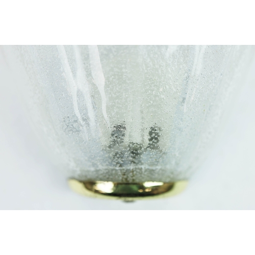 301 - 1960s ITALIAN BAROVIER & TOSO MURANO ICE GLASS WALL LIGHT. 18cm H x 30cm W x 15cm D.