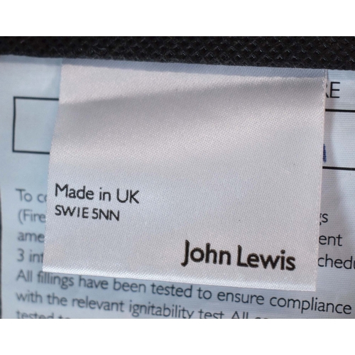 303 - WILLLIAM MORRIS POUFFES, A PAIR. bears label, each 51cm w x 35cm d.