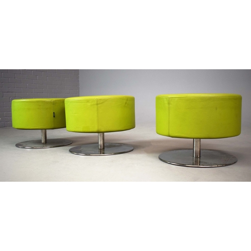 306 - SWEDESE SWIVEL FOOTSTOOLS (3). three.