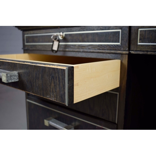 308 - DESK, BY ARCHER AND SMITH. executive style 90cm d x 183cm w.