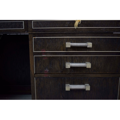 308 - DESK, BY ARCHER AND SMITH. executive style 90cm d x 183cm w.