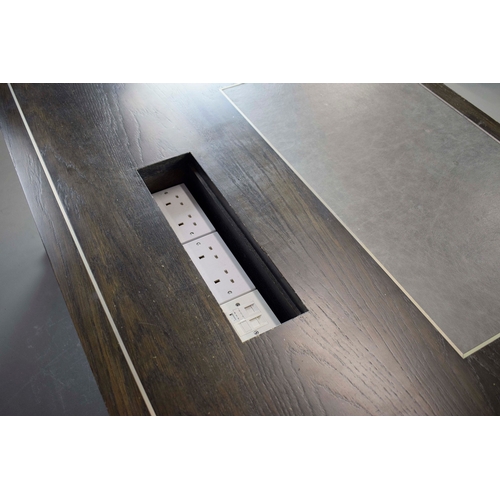 308 - DESK, BY ARCHER AND SMITH. executive style 90cm d x 183cm w.