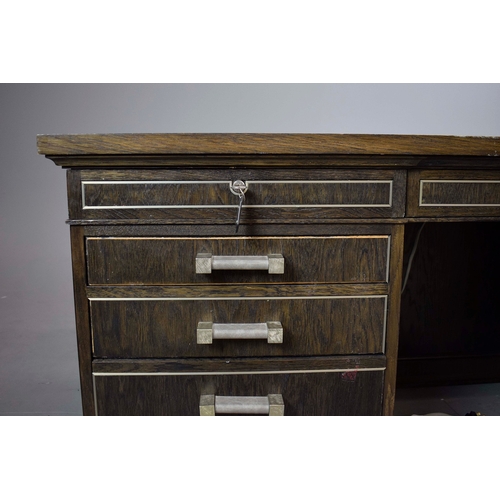 308 - DESK, BY ARCHER AND SMITH. executive style 90cm d x 183cm w.