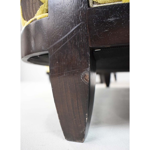 309 - CENTURY FURNITURE ARMCHAIRS, A PAIR. foliate patterned upholstery, 90cm W approx. (2).