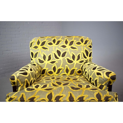 309 - CENTURY FURNITURE ARMCHAIRS, A PAIR. foliate patterned upholstery, 90cm W approx. (2).