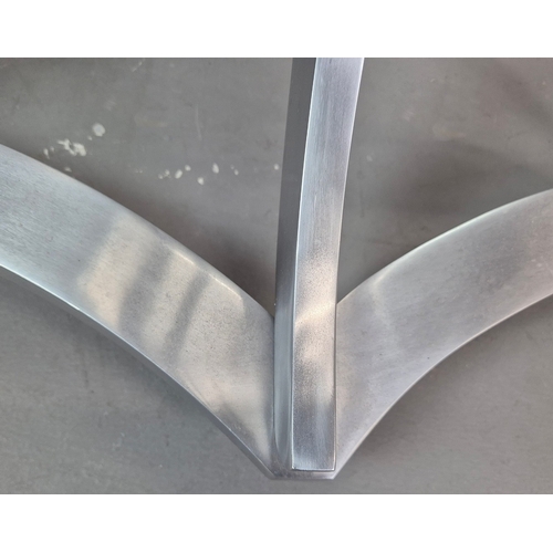 311 - SIDE TABLE. metal base with matched glass top.