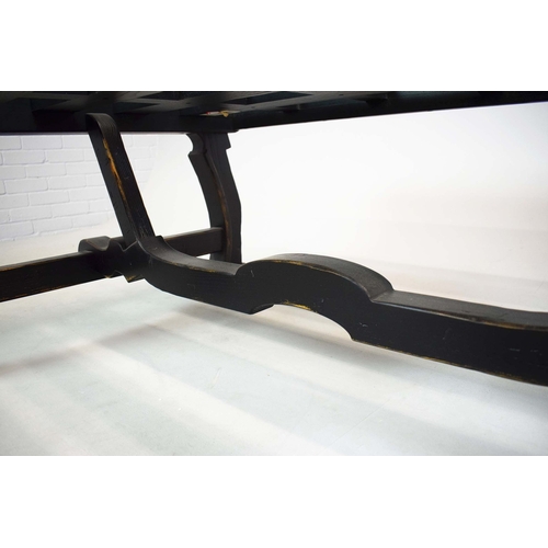 312 - COFFEE TABLE. with glass top, W 154cm X D 100cm X H 55cm.