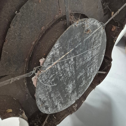 316 - OUTDOOR ZINC WALL MIRROR. in the form of a Belgium window 87cm w x 120cm t.