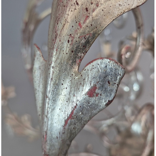 317 - CHANDELIER, SILVER GILT METAL. Italian style, with foliate detail 105cm w x 130cm t.
