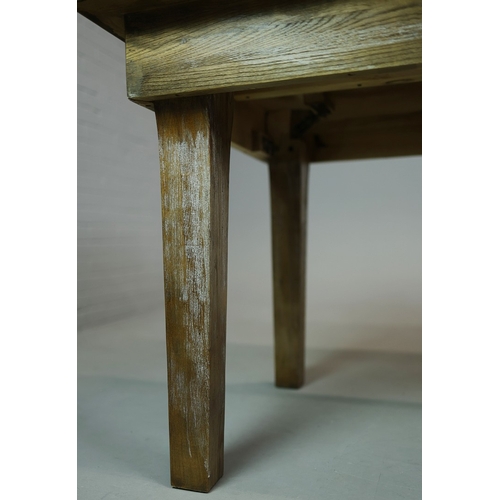 327 - DINING TABLE. with folding legs 178cm l x 92cm d.