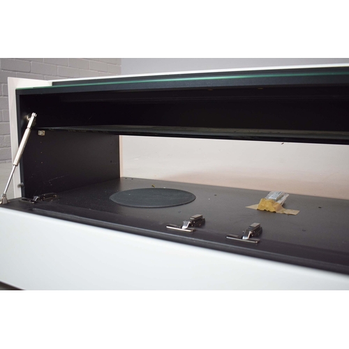 329 - SPECTRAL MEDIA CABINET. 131cm x 54cm x 40cm closed approx.