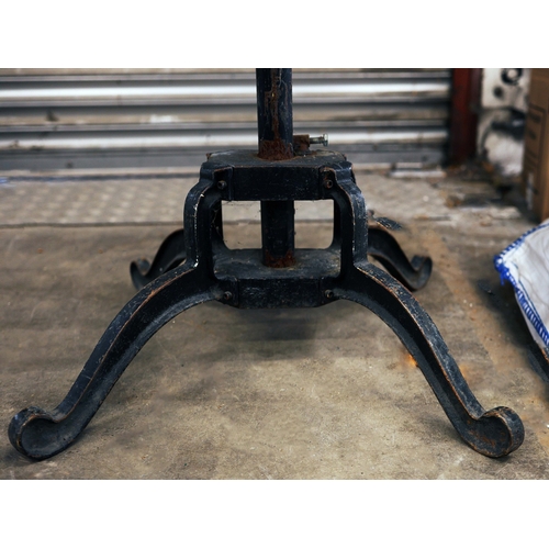 330 - INDUSTRIAL STYLE DINING SET. (5). including 4 chairs, 97.5cm H approx., and a table, 62cm x 62cm x 7... 