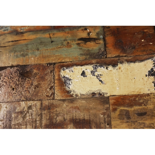 330 - INDUSTRIAL STYLE DINING SET. (5). including 4 chairs, 97.5cm H approx., and a table, 62cm x 62cm x 7... 