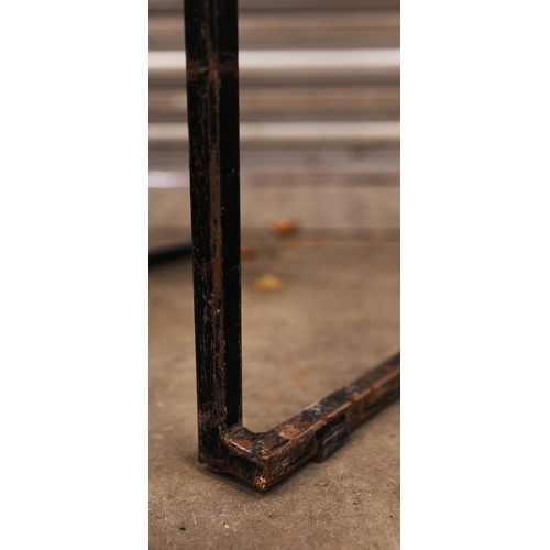 330 - INDUSTRIAL STYLE DINING SET. (5). including 4 chairs, 97.5cm H approx., and a table, 62cm x 62cm x 7... 