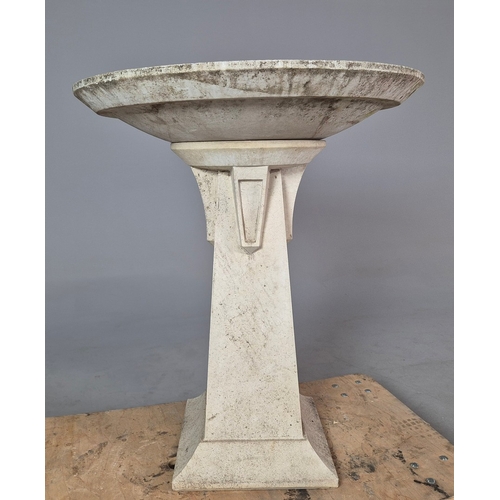 335 - GARDEN STONE BIRD BATH. 77cm x 88cm approx.