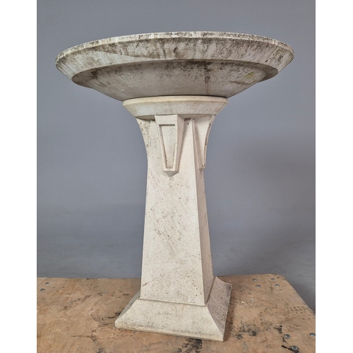 335 - GARDEN STONE BIRD BATH. 77cm x 88cm approx.