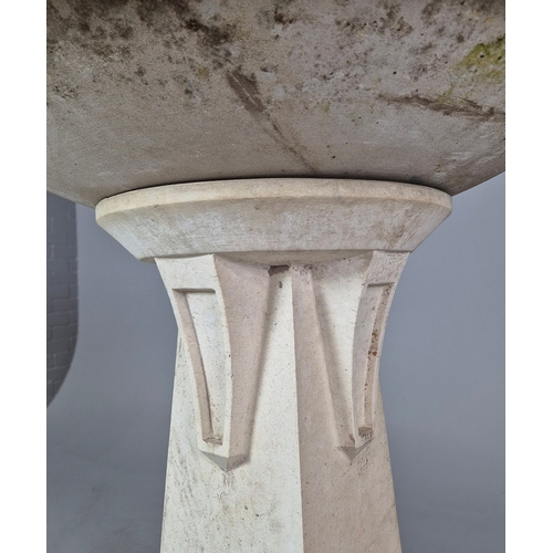335 - GARDEN STONE BIRD BATH. 77cm x 88cm approx.