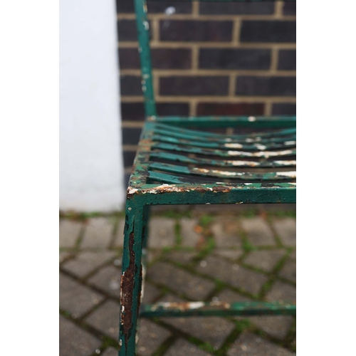 337 - GARDEN DINING SET. (9). including 8 chairs, 91.5cm H approx., and a table, 85.5cm diam. x 71cm H app... 