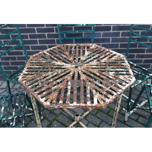 337 - GARDEN DINING SET. (9). including 8 chairs, 91.5cm H approx., and a table, 85.5cm diam. x 71cm H app... 