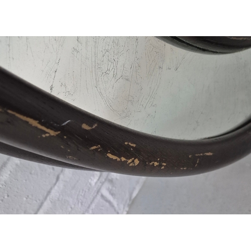 339 - CONVEX MIRROR. eglomise, with a wooden show frame and border, possibly by Julian Chichester 88cm w.