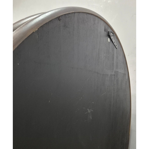 339 - CONVEX MIRROR. eglomise, with a wooden show frame and border, possibly by Julian Chichester 88cm w.