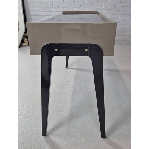 340 - CONSOLE TABLE/DESK. with two frieze drawers 45cm d x 80cm t x 130cm w.