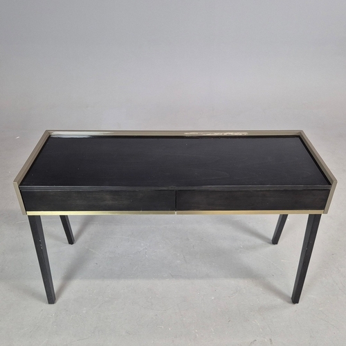 340 - CONSOLE TABLE/DESK. with two frieze drawers 45cm d x 80cm t x 130cm w.