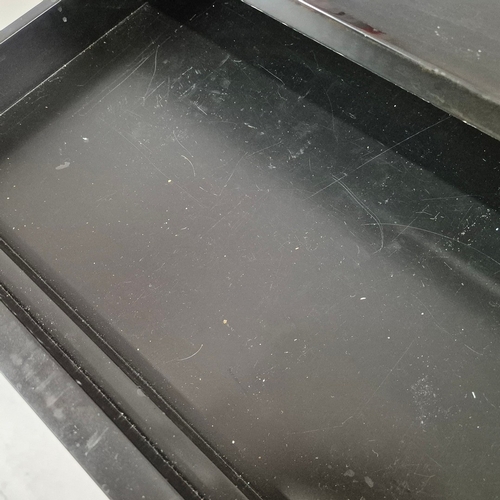 340 - CONSOLE TABLE/DESK. with two frieze drawers 45cm d x 80cm t x 130cm w.