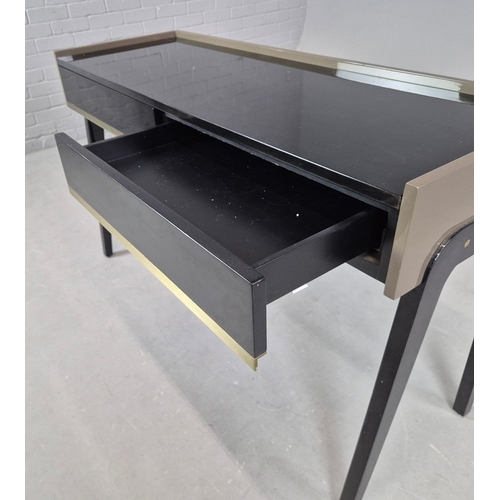 340 - CONSOLE TABLE/DESK. with two frieze drawers 45cm d x 80cm t x 130cm w.