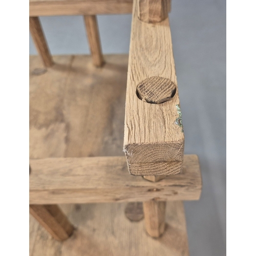 343 - PRIMITIVE FOLK ART STYLE ARMCHAIRS (2). largest 84cm H x 58cm W x 44cm D.