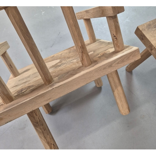 343 - PRIMITIVE FOLK ART STYLE ARMCHAIRS (2). largest 84cm H x 58cm W x 44cm D.