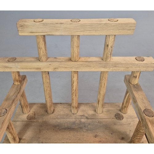 343 - PRIMITIVE FOLK ART STYLE ARMCHAIRS (2). largest 84cm H x 58cm W x 44cm D.