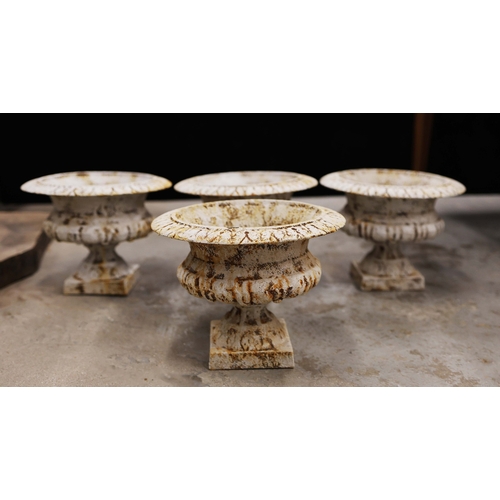 344 - VICTORIAN STYLE GARDEN PLANTERS, A SET OF 4. metal in and aged painted finish, 21cm H each approx. (... 