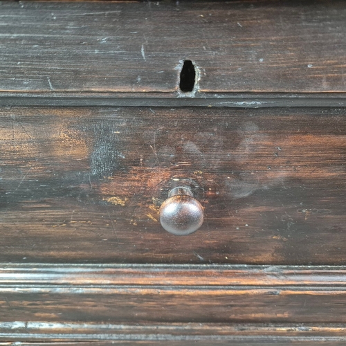 345 - 19TH CENTURY FRENCH CUPBOARD. stained pine, 69cm x 54cm x 103cm approx.