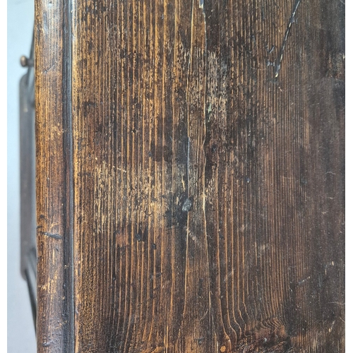 345 - 19TH CENTURY FRENCH CUPBOARD. stained pine, 69cm x 54cm x 103cm approx.