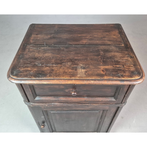 345 - 19TH CENTURY FRENCH CUPBOARD. stained pine, 69cm x 54cm x 103cm approx.