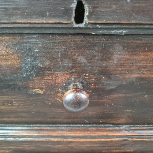 345 - 19TH CENTURY FRENCH CUPBOARD. stained pine, 69cm x 54cm x 103cm approx.