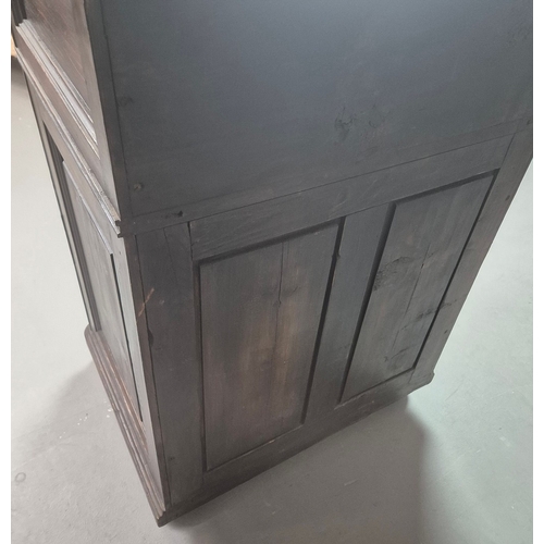 345 - 19TH CENTURY FRENCH CUPBOARD. stained pine, 69cm x 54cm x 103cm approx.