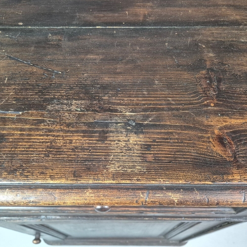 345 - 19TH CENTURY FRENCH CUPBOARD. stained pine, 69cm x 54cm x 103cm approx.