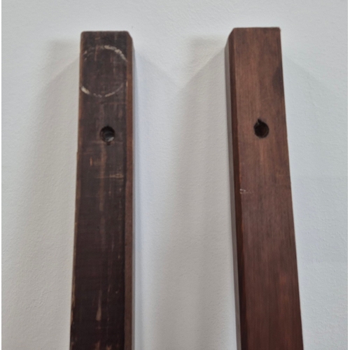 346 - DINING TABLE, REGENCY STYLE. mahogany, with two pedestals each with tripod supports, with two leaves... 