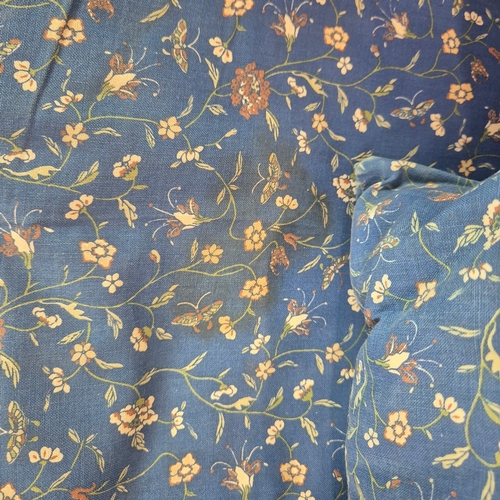 347 - DIRECTOIRE BERGERE. Beechwood and blue fabric.