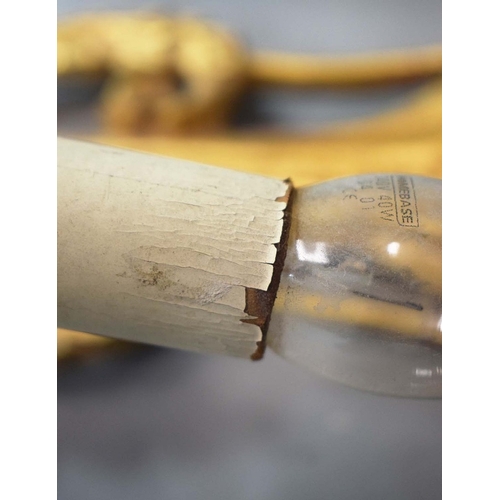 357 - WALL SCONCES, A PAIR, GILT (2). Victorian style each 75cm t x 28cm w, one electrified, one not (2).