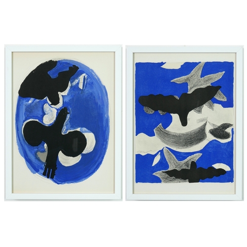 6 - GEORGE BRAQUE. BIRDS. a pair of lithographs 1955, suite: Carnet Intimes, 31.5cm x 22.5cm each.