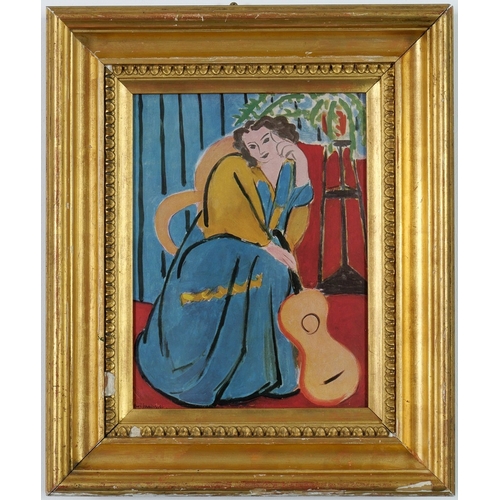 64 - AFTER HENRI MATISSE. FEMME ASSISE ET GUITARE. off set lithograph, signed in the plate, 1946, French ... 