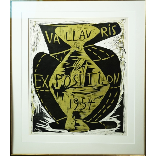 80 - PABLO PICASSO. EXPOSITION VALLAURIS. (d) Linocut, 70cm x 55cm, framed. (Subject to ARR - see Buyers ... 